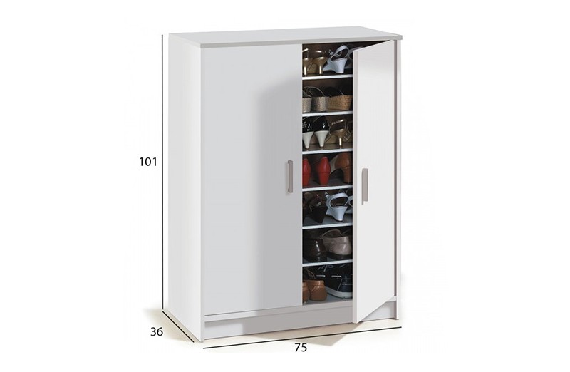 Mueble zapatero armario recibidor blanco 2/3 compartimentos