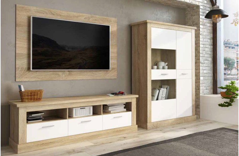 Mueble de salón estilo moderno en Cambrian con blanco (4608