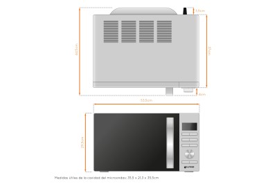 284,35 € - Microondas convección GRUNKEL MWG30SS 30L con Grill