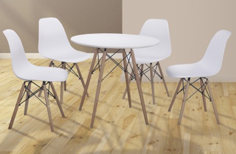 Conjunto mesa corfu blanca + 6 sillas sakura marengo - Tus cosas de casa