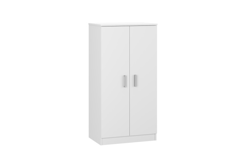 Zapatero armario, 2 puertas, 6 estantes, bicolor cemento-blanco, 14 pares -  Alcampell - MEBLERO