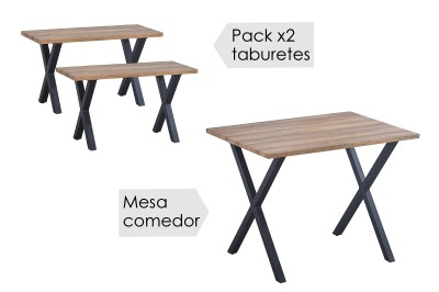 Conjunto mesa + 2 taburetes...