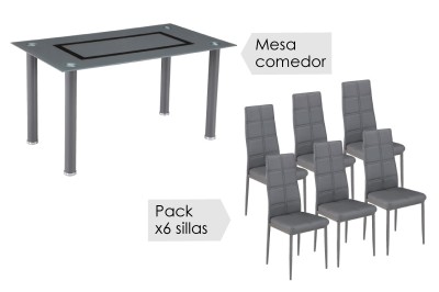 Conjunto mesa y 6 sillas Axiss