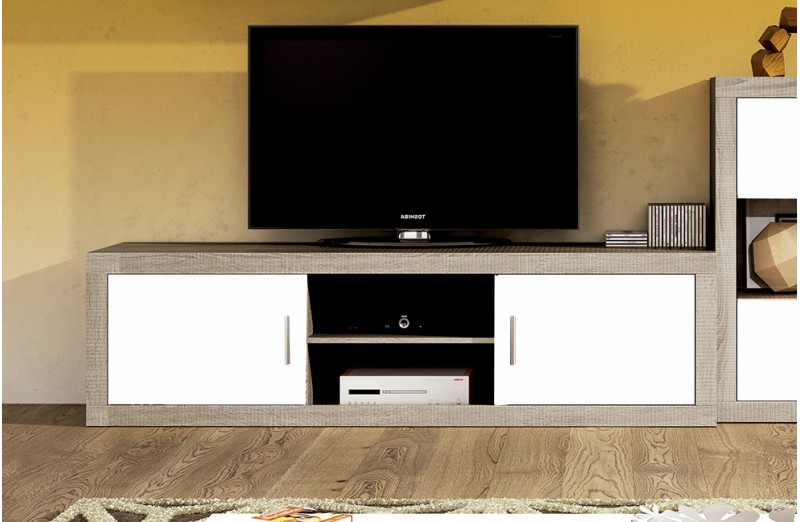 Mueble Bajo TV con 2 Puertas 180cm Lara Puccini y Textil.