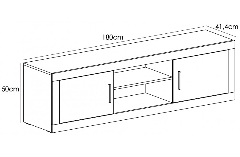 Mueble para TV ELEGANTE de 180 cm. con 2 HUECOS - DESCUENTOS del -30% y -40%
